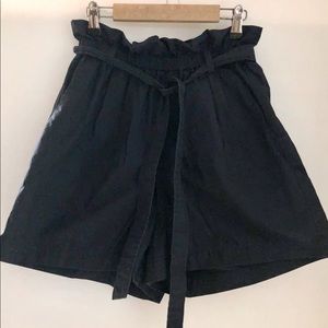 High Waisted Cotton Linen Shorts